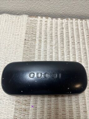 Gucci Black Hard Eyeglass Case with Embossed Logo